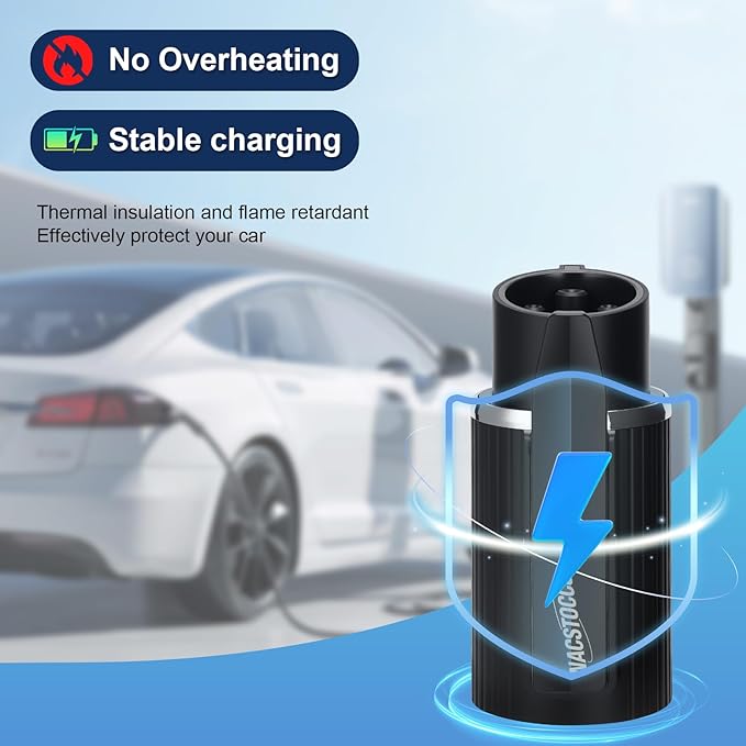 NACS to J1772 Charger Converter, 80Amp 280V for NACS to J1772 Adapter with Secure Lock & IP55 Rating, Compatible with NACS High Power Wall Connector & Destination Chargers