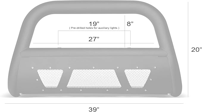 Armordillo MS Series Studded Aluminum Mesh Bull Bar Compatible with 2019-2021 Chevy Silverado/GMC Sierra 1500|8723685|Matte Black|Front Bumper Guard|Bull Guard