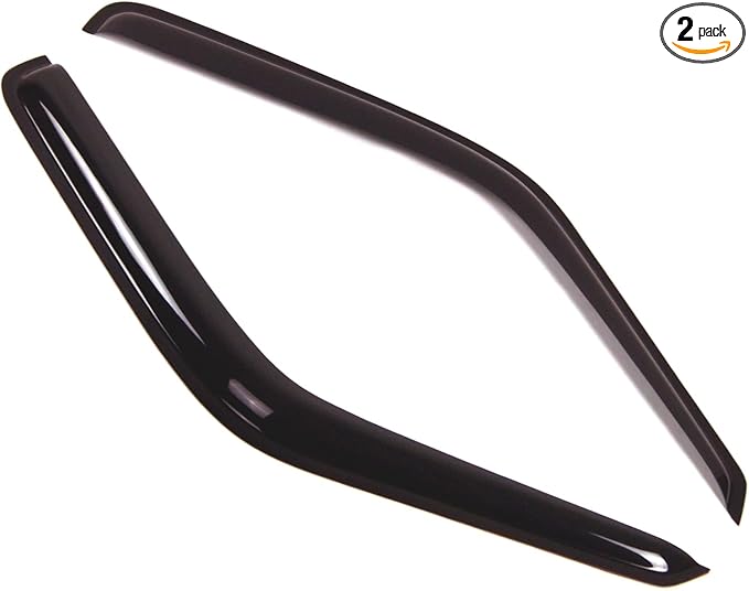 TuningPros Outside Mount Window Vent Visors Rain Guards Compatible with Dodge Dakota 1987-1996 | Side Window Wind Deflectors Rain Shields | Smoke Tinted, 2 Pcs Set, DGWV-110