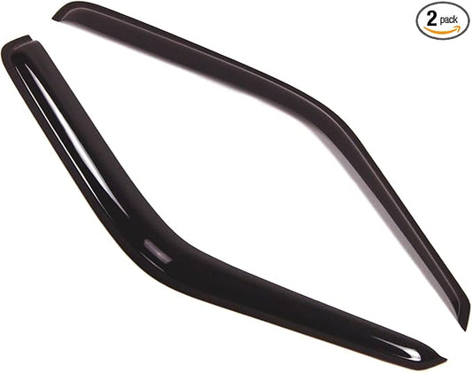 TuningPros Outside Mount Window Vent Visors Rain Guards Compatible with Dodge Dakota 1987-1996 | Side Window Wind Deflectors Rain Shields | Smoke Tinted, 2 Pcs Set, DGWV-110