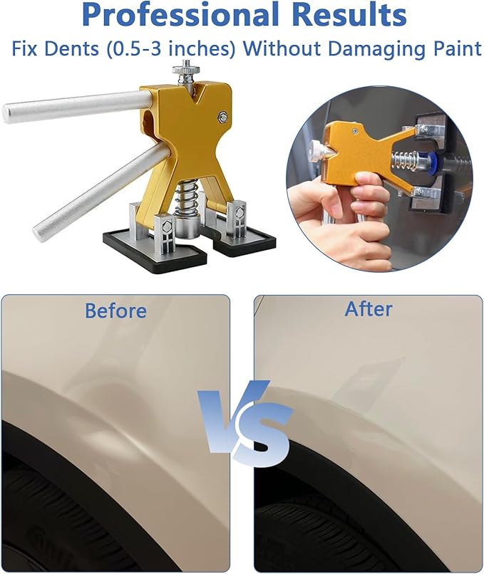 139-Piece Dent Puller Kit– Car Dent Puller Tool Set with Suction Cups & Glue Puller for Auto Body Hail Damage, Crease & Ding Removal