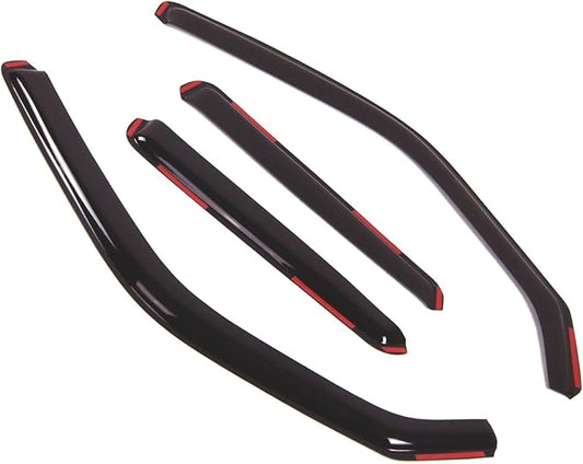 Tuningpros WD2-342i Dark Smoke 4 Pcs Set Window Visor (in-Channel) Deflector Rain Guard Compatible with 2011-2017 Nissan Juke