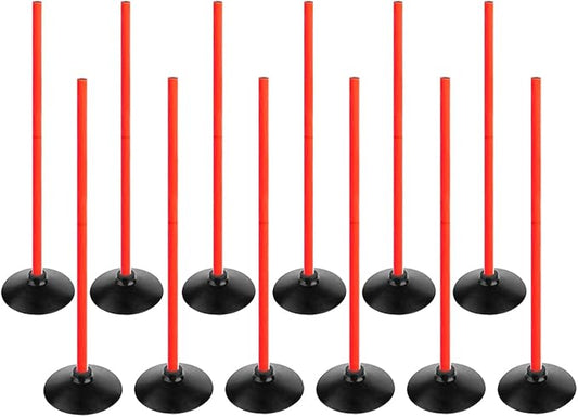 Orange Soccer Agility Poles Set Detachable Sports Trainning Speed Pole Slalom Poles with Rubber Base Sport Traning Equipment