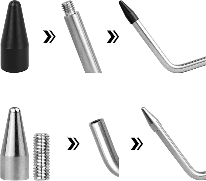 LadyRosian Paintless Dent Repair Kits Dent Repair Rods Stainless Steel Tools with Accessory for Car Auto Body Dents Hail Damage Removal Set