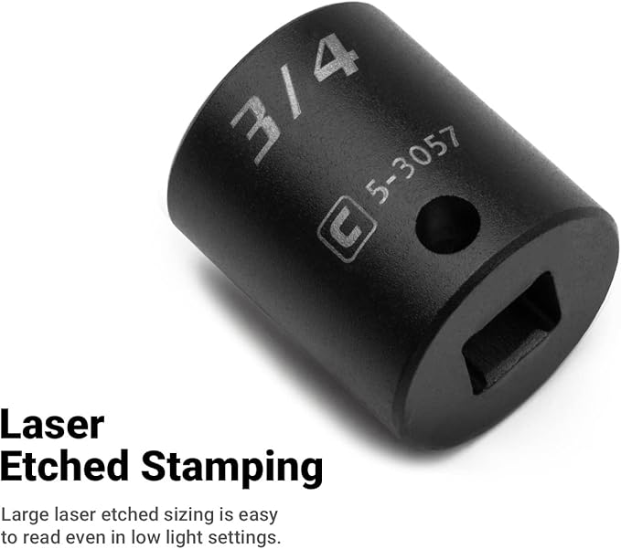 Capri Tools 3/4-Inch Shallow Impact Socket, 3/8-Inch Drive, 6-Point, SAE