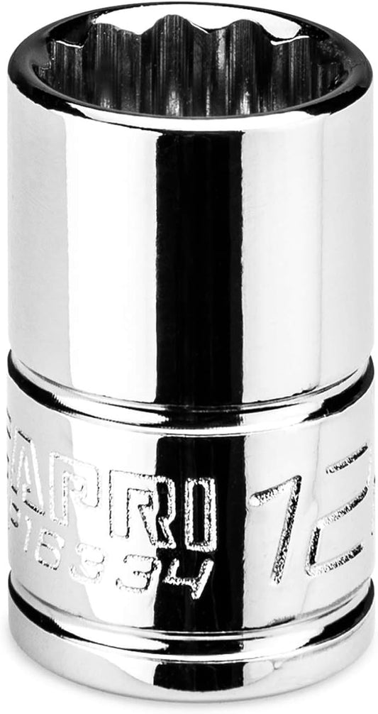 Capri Tools 12 mm Shallow Socket, 3/8 in. Drive, 12-point, Metric