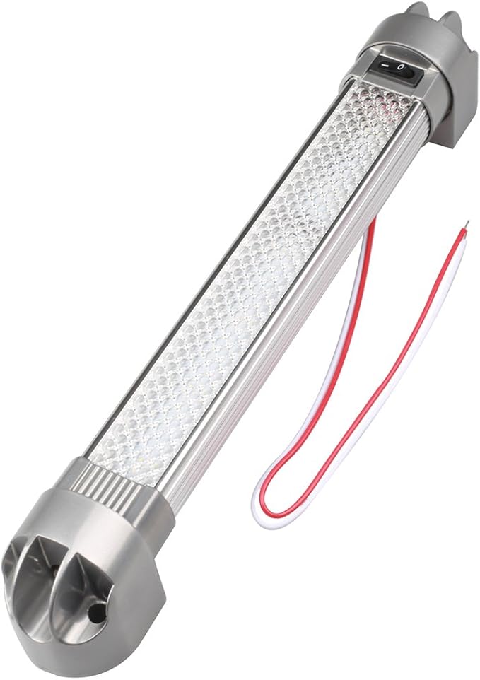 Lightronic RV LED Area Scene Light Fixture 12.8", 6000K-Cool White, High Light-Output Low Current Draw, Integrated On/Off Rocker Switch, Heavy-Duty Aluninum Housing, 12V/24V DC, 1-Pack