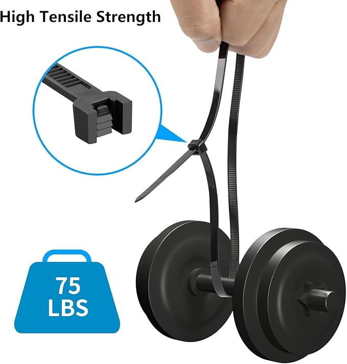 100PCS 18 inch Brown Zip Ties Heavy Duty, 75LBS Tensile Strength, Self-Locking Heavy Duty UV Resistant Cable Ties for Indoor and Outdoor Use