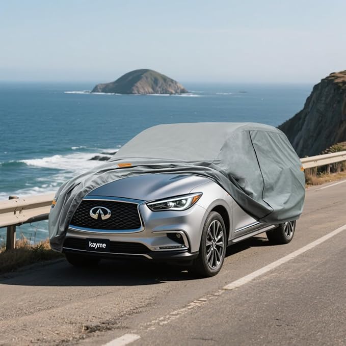Kayme Heavy Duty SUV Car Cover Custom Fit Infiniti QX60 Waterproof All Weather for Automobiles, Full Exterior Covers Sun Rain UV Protection.（Deliver About 3-10 Days）