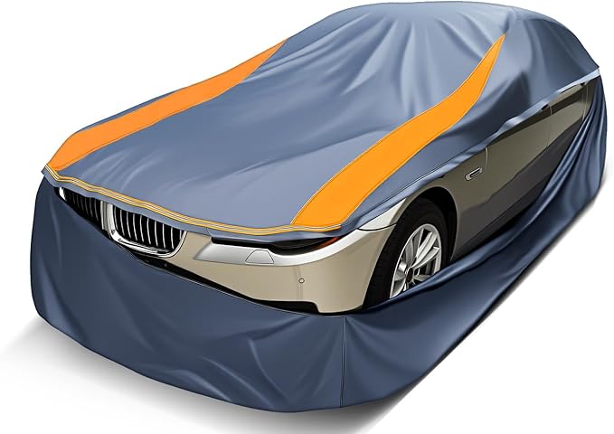 Full Enclosed Car Covers for Automobiles Universal Fit for Impala/El Camino/Bel Air/Biscayne,Dodge Charger 1971-1978/Daytona,BMW 7 Series,Benz S,Audi A8/S8,Lexus LS,CT6/DTS,Continental
