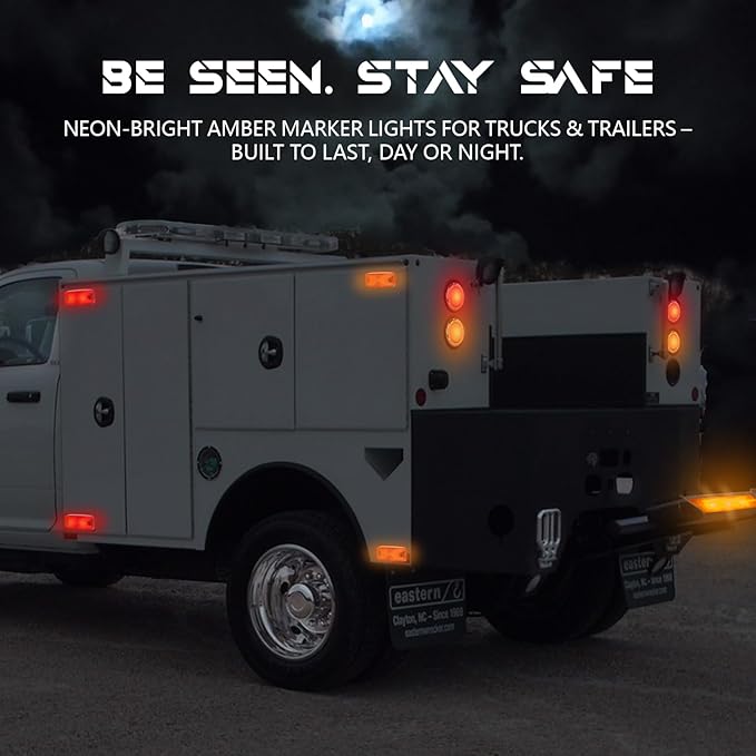 NEW SUN Superior 8Pcs Trailer Top & Side Marker Lights, Waterproof IP 67, Halo Neon Design for Turn, Stop, Tail Lamps for Truck, Camper, RV, Van,Bus, 16 Super Bright LEDs, 4"x2" Lens Ultrawide Angle