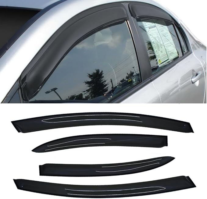 Wind Deflector Compatible with 2012-2015 Honda Civic Sedan Sun Rain Guard Window Visor 4pcs