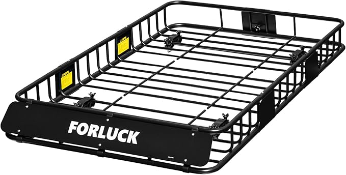 Forluck 64 x 39 x 6 Inch Universal 250 LBS Heavy Duty Roof Rack Cargo Carrier, Rooftop Cargo Carrier with Extension, Car Top Luggage Holder for SUV, Truck or RV Camping Storage, Steel Construction