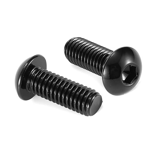 1/4-20 x 1 Button Head Socket Cap Bolts Screws, 10Pcs 304 Stainless Steel 18-8, Allen Hex Drive, Black Oxide by SG TZH(with Hex Spanner)