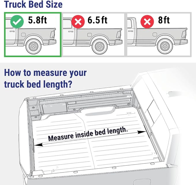Syneticusa AR Automatic Retract Hard Tonneau Cover Fits 2007-2025 Chevy Silverado/GMC Sierra 1500 5'8" (69.9”) Truck Bed Retractable Waterproof T-Slot Rails