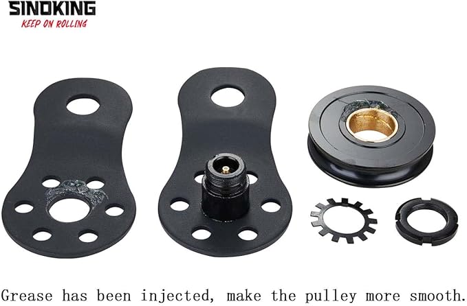 SINOKING Winch Snatch Block 22000lbs/10T Max Load, Heavy Duty Rope Pulley&Recovery Vehicle Easily,Winch Accessories,Universal Snatch Block for winches.Black Textured Coating.