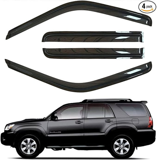 Original 4pcs Rain Guards Set, Outside Mount Window Deflectors, Good Looking Side Window Visors Compatible with 2003-2009 Toyota 4Runner N210|94924|