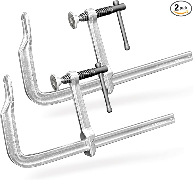 2-Pack 12-Inch Heavy-Duty F-Clamps for Welding, Woodworking & Metalworking – 1320 lbs Load Capacity, 4-3/4 Inch Throat Depth, All-Steel Construction (2-Pack - 12 Inch - 4-3/4 Inch)