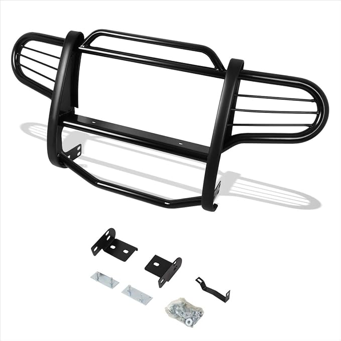 Compatible with Jeep Liberty KJ 2002-2007 Front Bumper Brush Grille Guard Protector,Coated Black