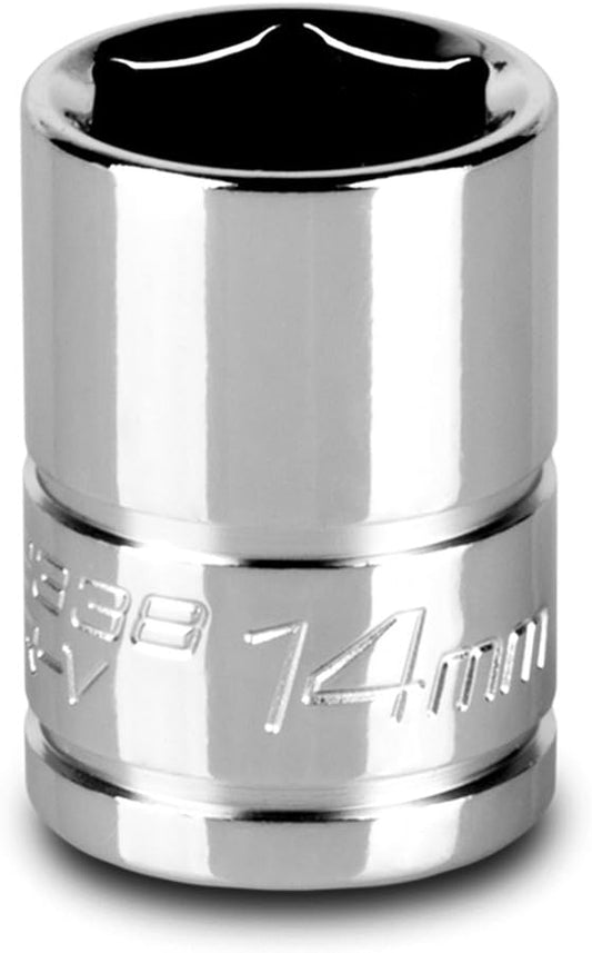 Capri Tools 14 mm Shallow Socket, 3/8-Inch Drive, 6-Point, Metric