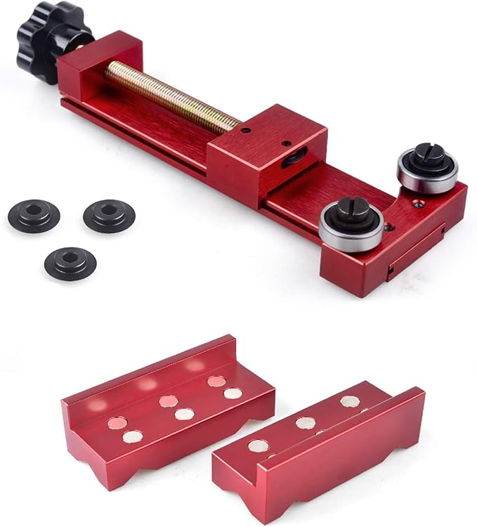 66490 Oil Filter Cutting Tool with 3 Blades With Vise Jaws Pads,Oil Filter Cutter for Filter Cutting Range 1-3/4" to 5-3/4" Aluminum Red