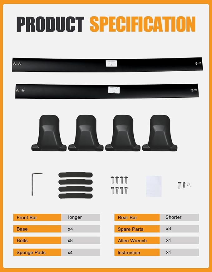 KINGGERI 260lbs Roof Rack Cross Bars Compatible with Honda Pilot 2023-2026 Sport TrailSport Touring Elite (Not for LX & EX-L), Aluminum Roof Rails Crossbars Rooftop Cargo Carrier Luggage Rails