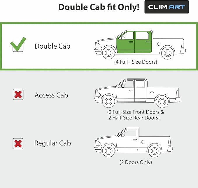 CLIM ART in-Channel Incredibly Durable Rain Guards for Toyota Tacoma 2005-2015 Double Cab, Original Window Deflectors, Vent Deflector, Vent Window Visors, Truck Accessories 4 pcs- 605085LP