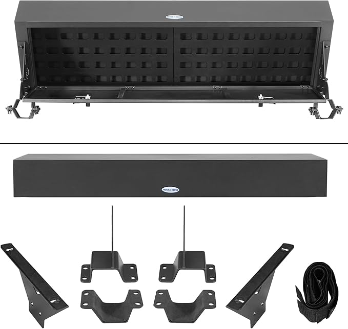 Hooke Road JL Overhead Storage Box MOLLE Panel for 2018-2025 Jeep Wrangler JL 4-Door Hardtop, Roll Bar Mount Lockable Toolbox Security Tool Organizer