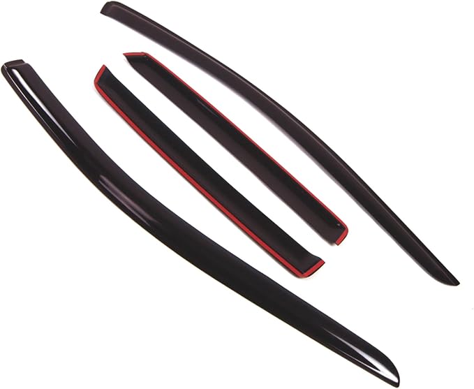 TuningPros Outside Mount Window Vent Visors Rain Guards Compatible with Ford Edge 2007-2014 | Side Window Wind Deflectors Rain Shields | Smoke Tinted, 4 Pcs Set, DGWV-146