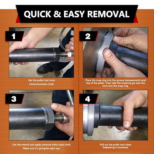 Input Shaft Bearing Puller Tool Kit FIT Eaton Fuller 1-3/4" & 2" Shafts – NOT for RT600/6600 Series – Transmission Input Bearing Removal Tool