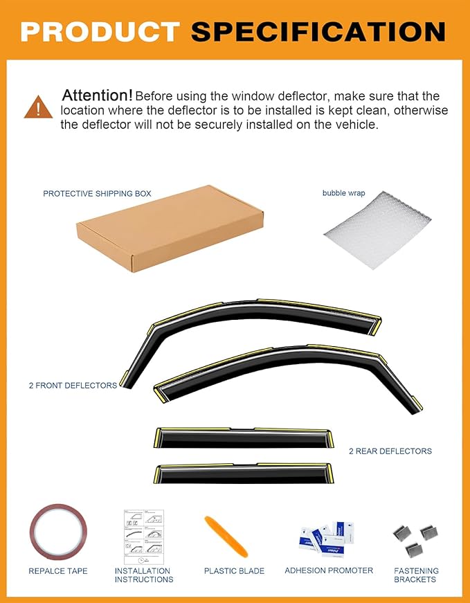 in-Channel Window Rain Guards Intended for Subaru Forester 2019-2024 Extra Durable Side Window Deflectors Rain Guard Window Visor Vent Visors Vent Shades Exterior Car Accessories - 4 pcs