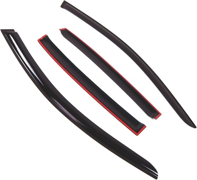 TuningPros Outside Mount Window Vent Visors Rain Guards Compatible with Honda Accord Sedan 2013-2017 | Side Window Wind Deflectors Rain Shields | Smoke Tinted, 4 Pcs Set, DGWV-637