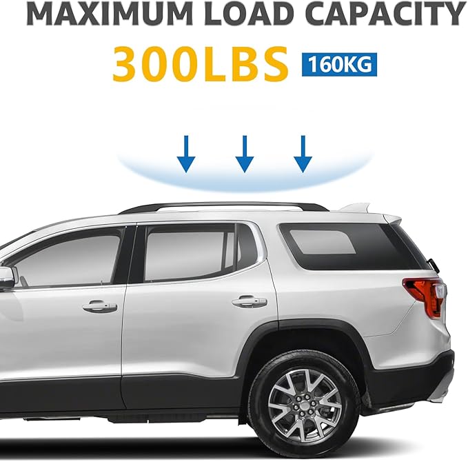 Roof Rack Cross Bars Compatible with GMC Acadia 2017-2023, Adjustable Aluminum Heavy Duty 300 LBS Anti-Theft Lock Cargo Carrier Rooftop Crossbar Accessories for Bike, Basket, Snowboard, Luggage, Kayak