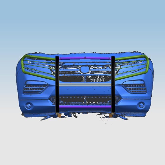 Black Horse Grille brush Bumper Guard Modular Black Compatible with 2016-2022 Honda Pilot-17H151402MA