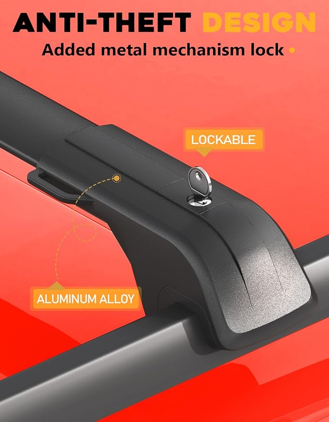 Tuyoung 330lbs Lockable Roof Rack Cross Bars Compatible with Toyota 4Runner 2025 2026, All Aluminum Heavy Duty Roof Rails Crossbars Luggage Racks Kayak Cargo Carrier Rooftop SUV Accessories