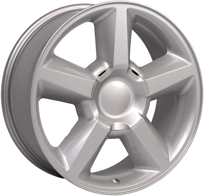 OE Wheels CV83 20 Inch Rims and Tires Fit Tahoe Style 6x139.7 20x8.5 Gloss Silver - Hollander 5308 - TerraMax RT 275/55-20 (Set of 4)