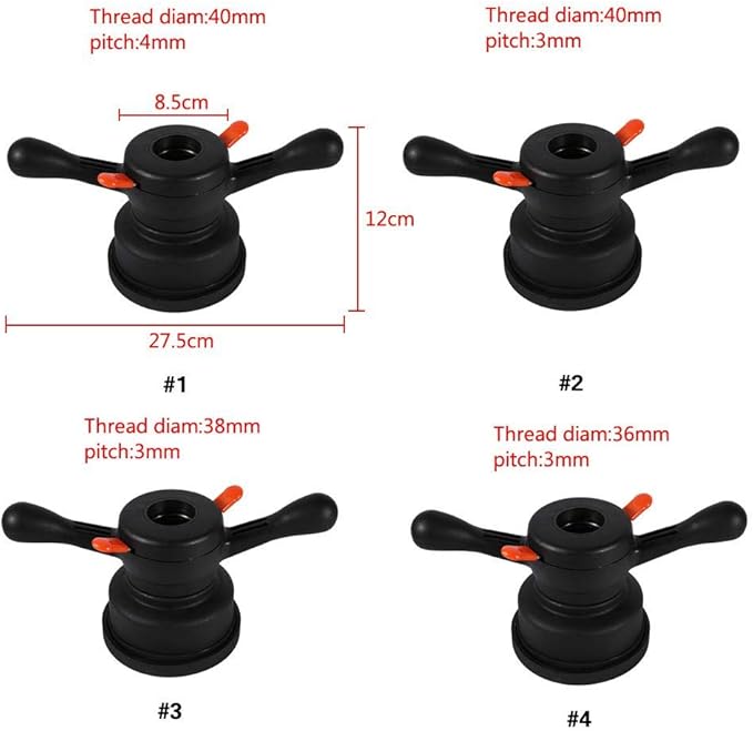 Keenso 36/38/40 mm Wheel Balancer Wing Nut,Quick Release Wheel Balancer Tire Change Tool(Thread Diam. 36mm, Pitch 3mm)