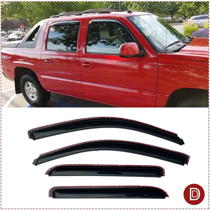 Original Side Rain Guards, 4pcs in-Channel Nice Wind Deflector Set, Window Visors fit for Most 2000-2006 Chevy/GMC/Cadillac Crew Cab Truck and SUV,Some 2007 HD Classic Crew Cab 194355