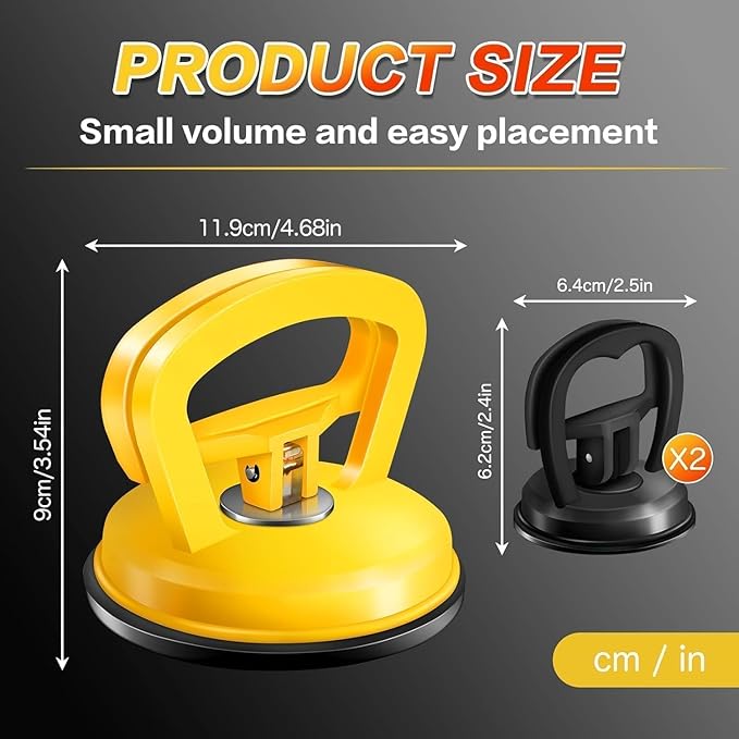 Car Dent Puller 3 Pack Dent Puller Powerful Car Dent Removal Kit Suction Cup Dent Puller for Car Dent Repair Dent Remover Tool for Car Body,Tiles Lifting,Objects Moving,Screen (Yellow+Black)