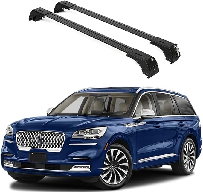 ERKUL Roof Rack Cross Bars for Lincoln Aviator 2020-2026 | Anti-Theft Lock Aluminum Crossbars for Rooftop, Cargo Carrier, Luggage, Kayak, Canoe, Bike | Black
