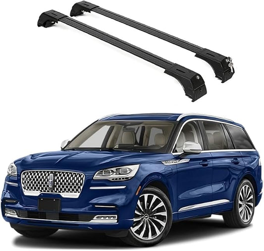 ERKUL Roof Rack Cross Bars for Lincoln Aviator 2020-2026 | Anti-Theft Lock Aluminum Crossbars for Rooftop, Cargo Carrier, Luggage, Kayak, Canoe, Bike | Black