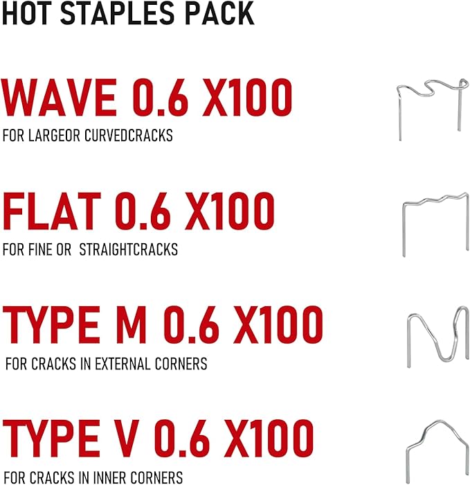 RX WELD 2 in 1 Plastic Welder Welding Kit, 400PCS Hot Staples Repair Kit For Car Bumper Cracks, Kayaks, Plastic Toys