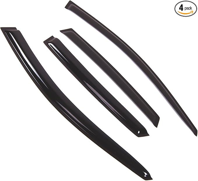 TuningPros Outside Mount Window Vent Visors Rain Guards Compatible with Subaru Outback Sport 2008-2011 | Side Window Wind Deflectors Rain Shields | Smoke Tinted, 4 Pcs Set, DGWV-522