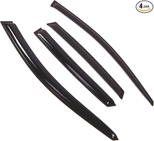TuningPros Outside Mount Window Vent Visors Rain Guards Compatible with Subaru Outback Sport 2008-2011 | Side Window Wind Deflectors Rain Shields | Smoke Tinted, 4 Pcs Set, DGWV-522