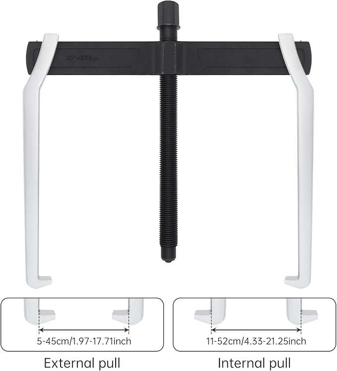 ChgImposs 20 Inch 2-Jaw Gear Puller, Heavy Duty CR-V Adjustable Reversible Bearing Puller Tool for External & Internal Removal of Pulleys, Flywheels, Bearings, Gears, Brake Drums