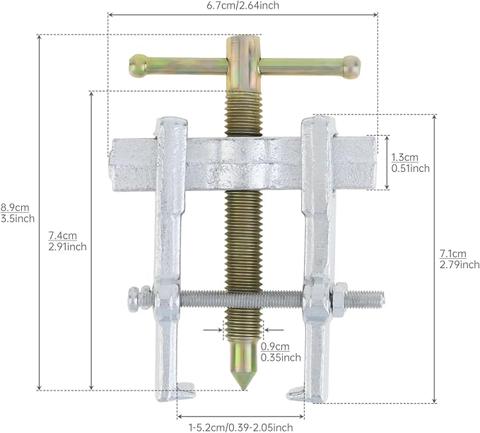 ChgImposs 2 Inch 2 Jaw Bearing Puller Tool, Adjustable Carbon Steel Gear Pulley & Flywheel Remover Kit for Motorcycle, Car & Machine Use