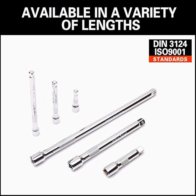 HORUSDY 9-Piece Socket Extension Bar Set, Ratchet Extension Bar Set,1/4", 3/8", and 1/2" Impact Drive Socket, Drive Tool Accessory, CR-V Steel Storage Tray