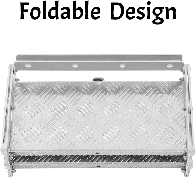 RV Steps, Foldable RV Stairs, Aluminum Alloy 17" Wide Camper Steps, Scissor Stairs Ladder for Mobile Home, RVs, Camper, Shop, Trailers, Truck, Warehouse (2 Steps)