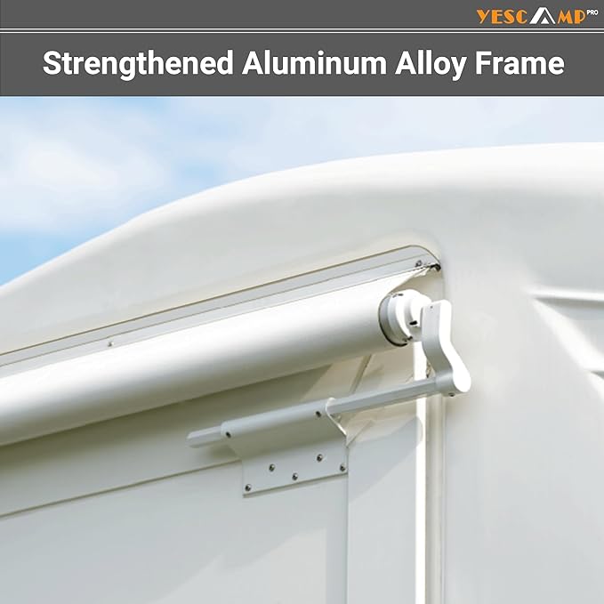 YESCAMP RV Slide Topper Awning Slide Out Awning Kit Cover Assembly,Modular Slideout Awning Protection for RVs,5th Wheels,Travel Trailers and Motorhomes,White,5'6''(5'1''Fabric)