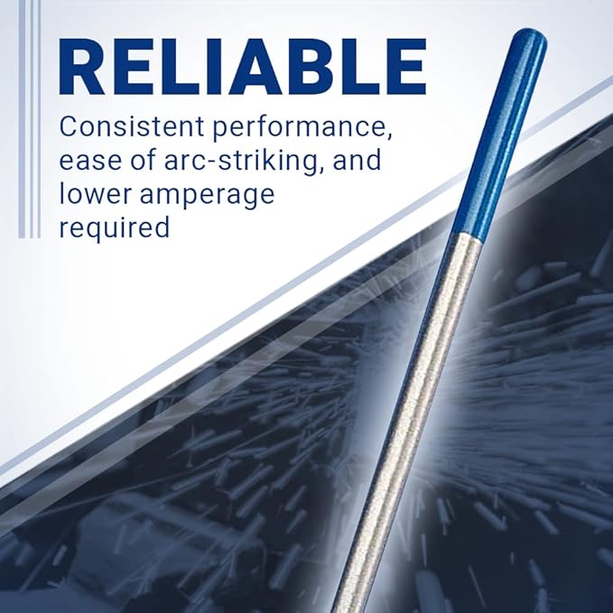 Midwest Tungsten Service TIG Welding Tungsten Electrodes 10-Pack (Blue - 2% Lanthanated Tungsten (WL20/EWLa-2), 1/16")